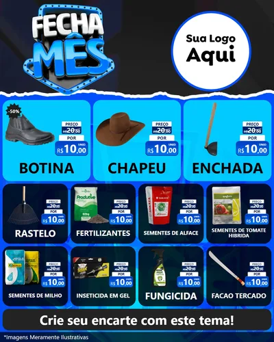 Modelo de Rede Social para Feed Instagram com o tema Fecha Mês para Agropecuária