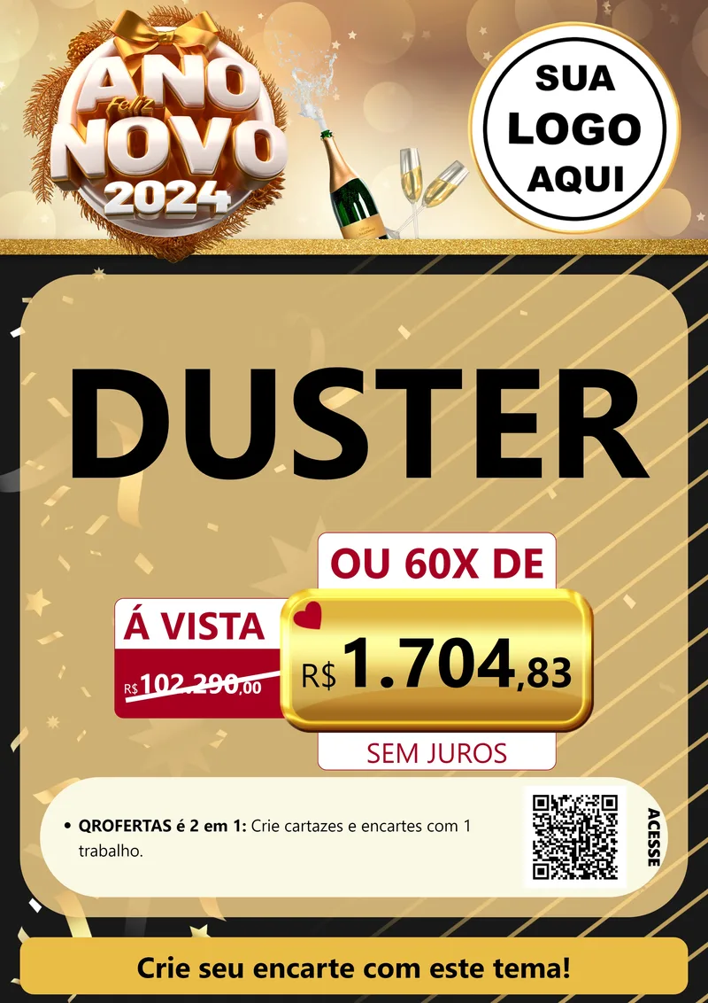 Modelo de Cartaz para Cartaz A4 Vertical com o tema Feliz Ano Novo 2027 para Concessionaria de Carros
