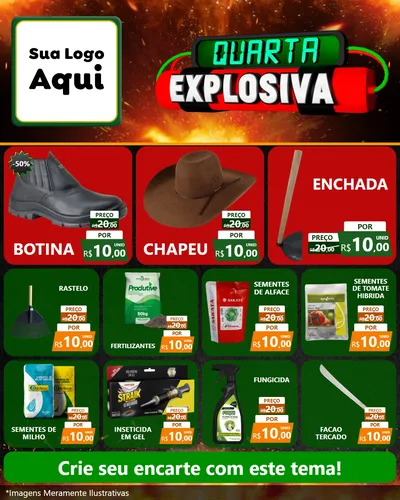 Modelo de Rede Social para Feed Instagram com o tema Quarta Explosiva para Agropecuária