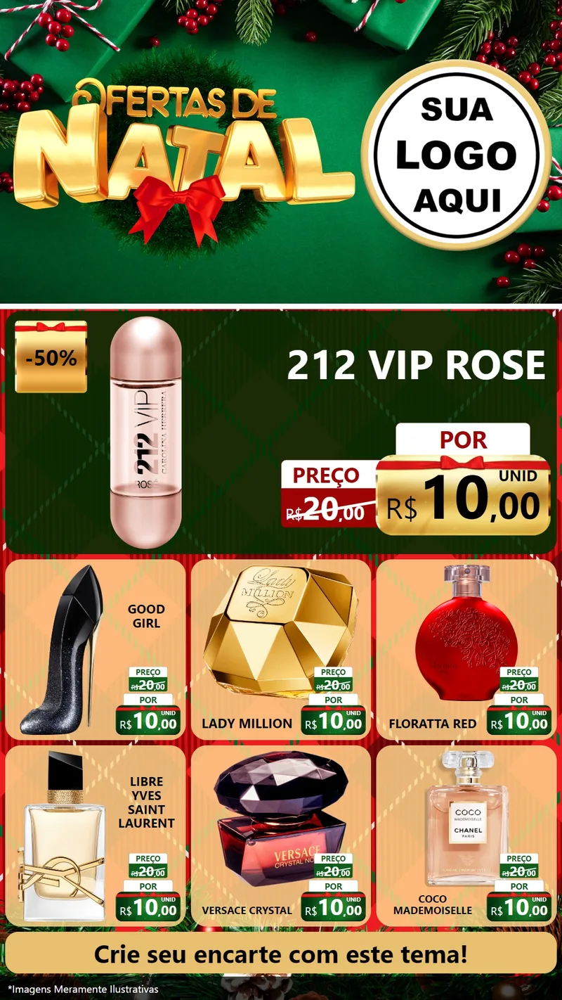 Modelo de Rede Social para Stories com o tema Ofertas de Natal para Perfumes