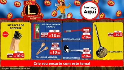 Modelo de TV para TV Horizontal com o tema Dia L - O Dia Mais Barato Do Mês para Utilidades Domésticas