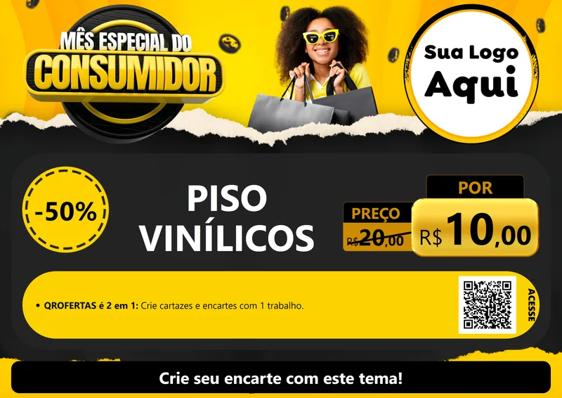 Modelo de Cartaz para Cartaz A4 Horizontal com o tema Mês Especial do Consumidor para Material para Construção