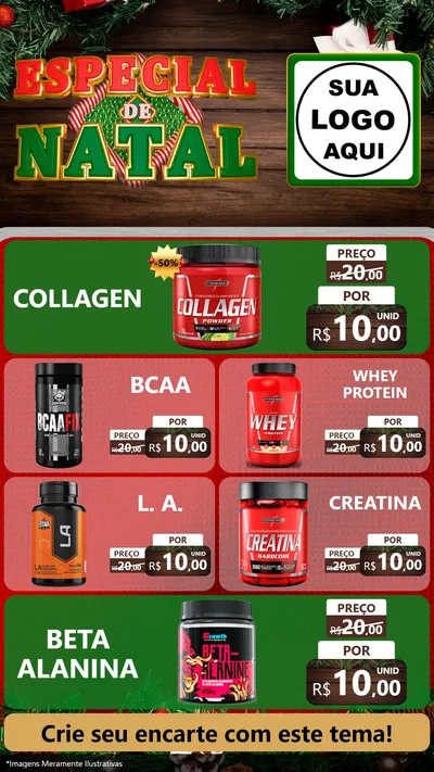 Modelo de TV para TV Vertical com o tema Especial de Natal para Suplementos alimentares