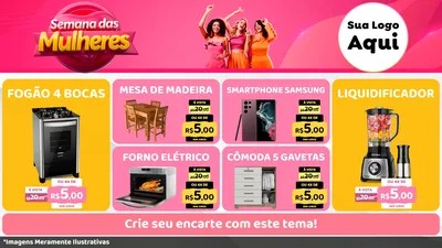 Modelo de TV para TV Horizontal com o tema Semana das Mulheres para Móveis e Eletro