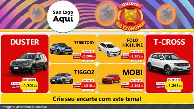 Modelo de TV para TV Horizontal com o tema Quarta da Economia para Concessionaria de Carros