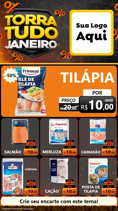 Modelo de Rede Social para Stories com o tema Torra Tudo Janeiro para Peixaria