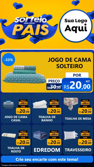 Modelo de Rede Social para Stories com o tema Sorteio Dia dos Pais para Cama, Mesa e Banho