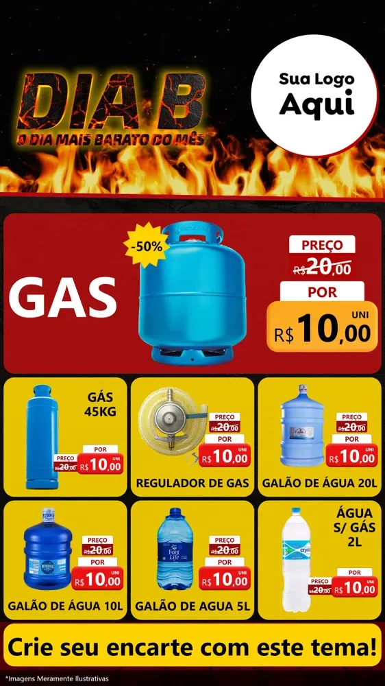 Modelo de Rede Social para Stories com o tema Dia B para Água e gás