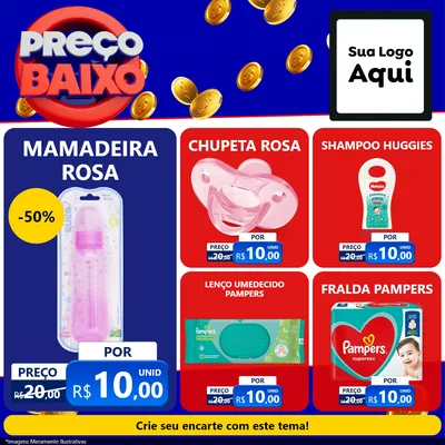Modelo de Rede Social para Feed Facebook com o tema Preço Baixo para Bebês