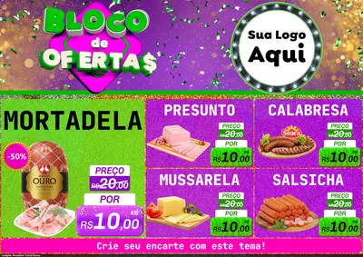 Modelo de Encarte para Encarte A4 Horizontal com o tema Bloco de Ofertas para Frios e Laticínios