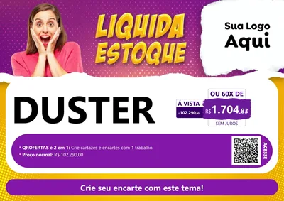 Modelo de Cartaz para Cartaz A4 Horizontal com o tema Liquida estoque para Concessionaria de Carros