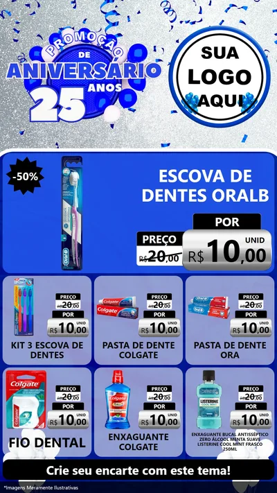 Modelo de Rede Social para Stories com o tema Promoção de Aniversário - 25 Anos para Higiene Pessoal