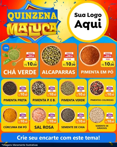 Modelo de Rede Social para Feed Instagram com o tema Quinzena Maluca para Produtos Naturais