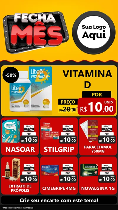Modelo de Rede Social para Stories com o tema Fecha Mês para Farmácia
