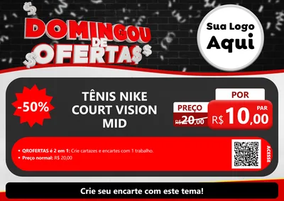 Modelo de Cartaz para Cartaz A4 Horizontal com o tema Domingou de Ofertas para Calçados