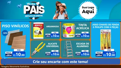 Modelo de TV para TV Horizontal com o tema Dia Dos Pais Repleto de Ofertas para Material para Construção