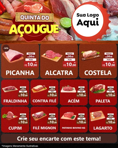 Modelo de Rede Social para Feed Instagram com o tema Quinta do Açougue para Açougue