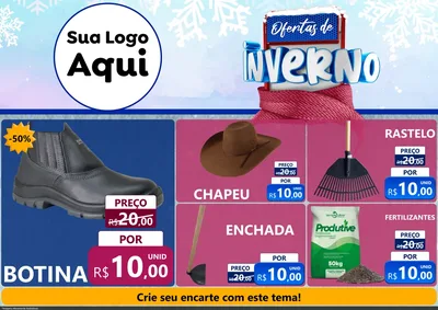 Modelo de Encarte para Encarte A4 Horizontal com o tema Ofertas de Inverno para Agropecuária