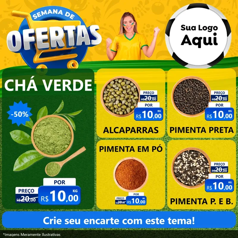 Modelo de Rede Social para Feed Facebook com o tema Semana de Ofertas - Copa para Produtos Naturais