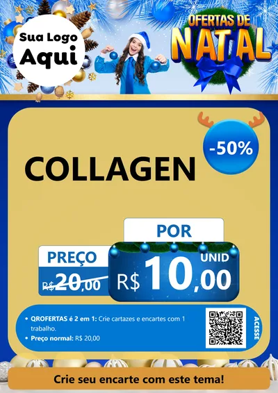 Modelo de Cartaz para Cartaz A4 Vertical com o tema Ofertas de Natal para Suplementos alimentares
