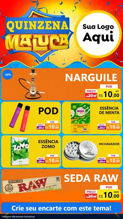 Modelo de TV para TV Vertical com o tema Quinzena Maluca para Tabacaria