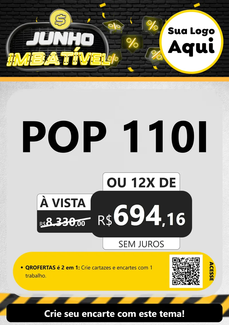 Modelo de Cartaz para Cartaz A4 Vertical com o tema Junho Imbatível para Concessionaria de Motos