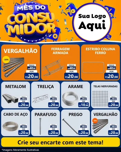 Modelo de Rede Social para Feed Instagram com o tema Mês do Consumidor para Ferragens