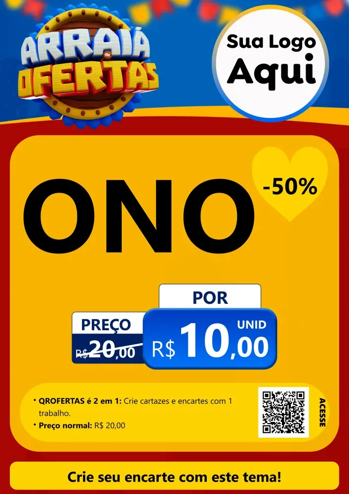 Modelo de Cartaz para Cartaz A4 Vertical com o tema Arraiá de Ofertas - Junina para Óticas