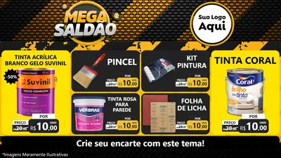 Modelo de TV para TV Horizontal com o tema Mega Saldão para Tintas e Ferramentas