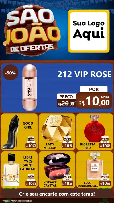 Modelo de Rede Social para Stories com o tema São João Ofertas Imbatíveis! - Junina para Perfumes