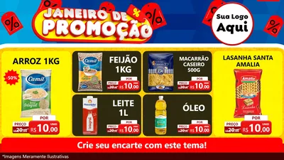 Modelo de TV para TV Horizontal com o tema Janeiro de Promoção para Supermercado