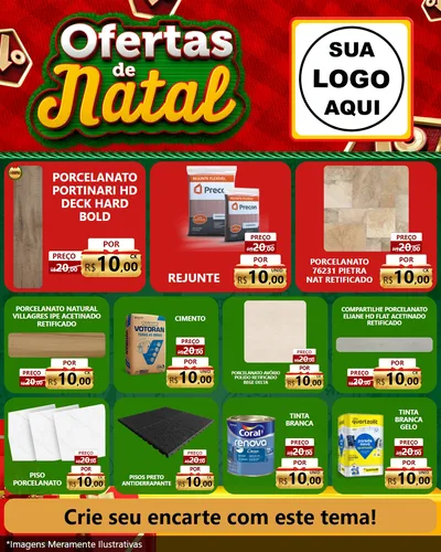 Modelo de Rede Social para Feed Instagram com o tema Ofertas de Natal para Pisos e revestimentos