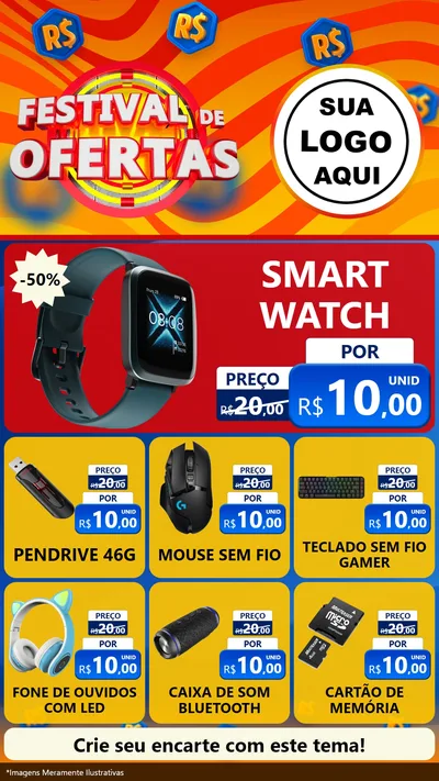 Modelo de Rede Social para Stories com o tema Festival de Ofertas para Informática