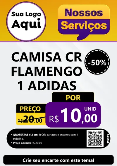 Modelo de Cartaz para Cartaz A4 Vertical com o tema Nossos Serviços para Roupas e acessórios