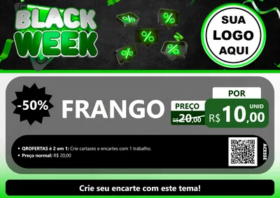Modelo de Cartaz para Cartaz A4 Horizontal com o tema Black Week para Assados