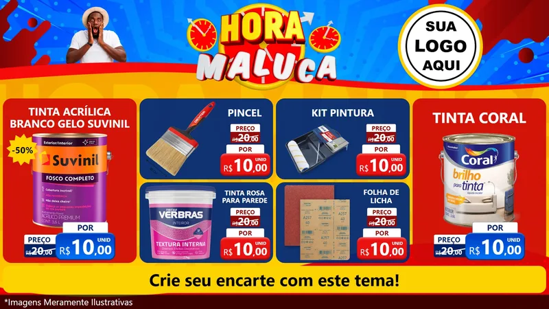 Modelo de TV para TV Horizontal com o tema Hora Maluca para Tintas e Ferramentas