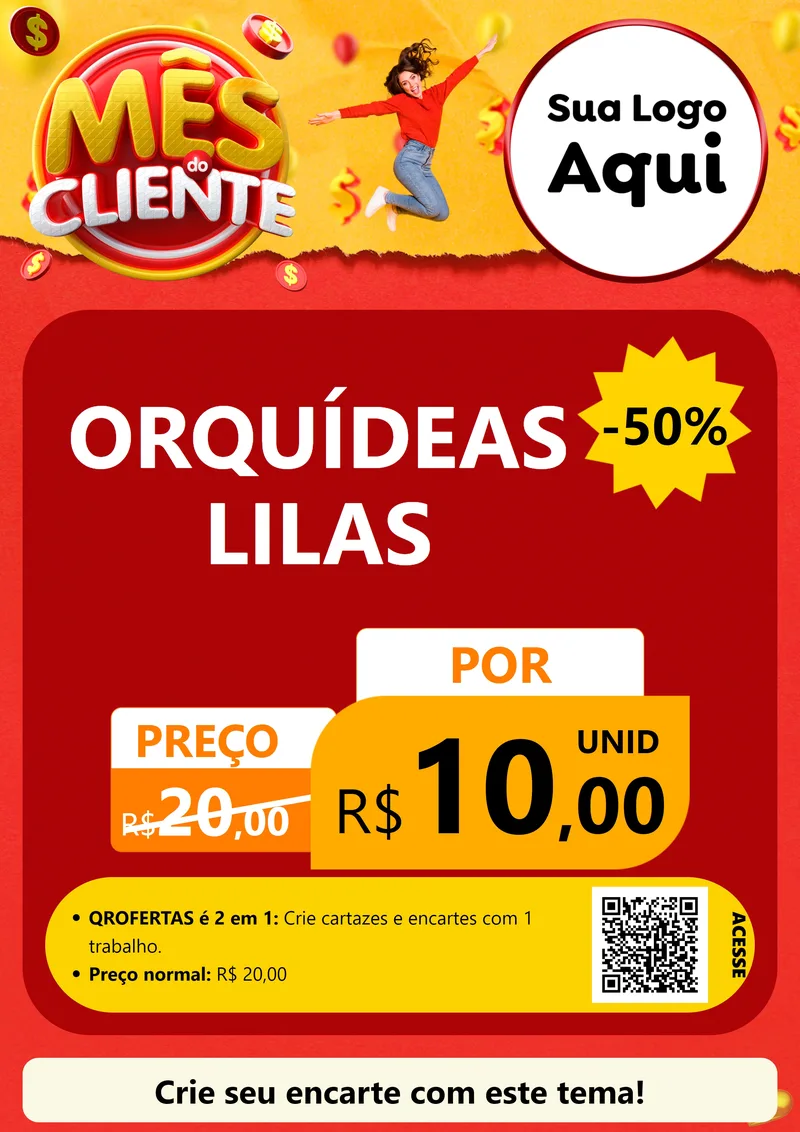 Modelo de Cartaz para Cartaz A4 Vertical com o tema Mês do Cliente para Floricultura e jardim