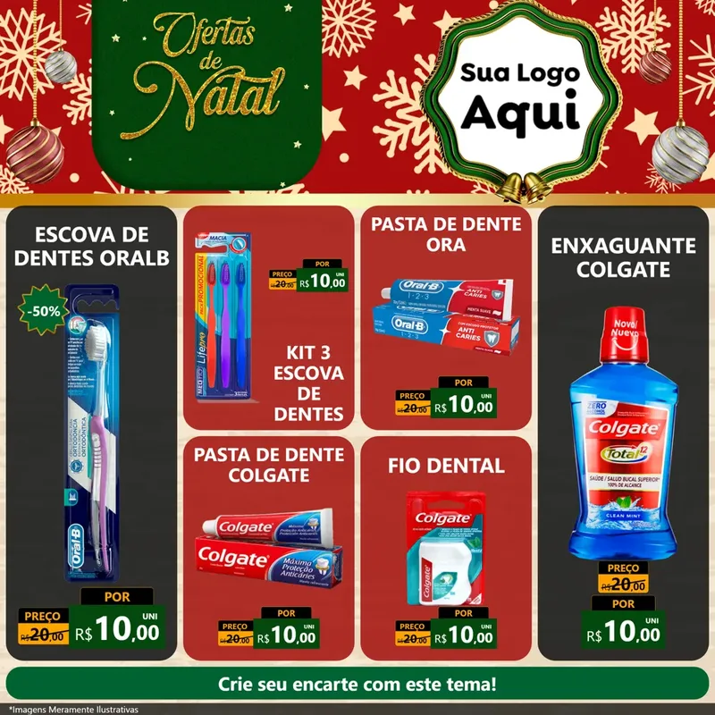 Modelo de Rede Social para Feed Facebook com o tema Natal de Ofertas para Higiene Pessoal