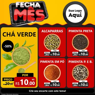 Modelo de Rede Social para Feed Facebook com o tema Fecha Mês para Produtos Naturais