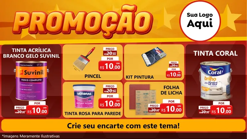 Modelo de TV para TV Horizontal com o tema Promoção para Tintas e Ferramentas
