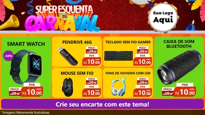 Modelo de TV para TV Horizontal com o tema Super Esquenta de Carnaval para Informática