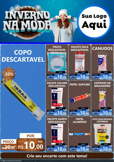 Modelo de Encarte para Encarte A4 Vertical com o tema Inverno na Moda para Embalagens