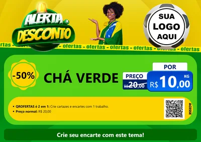 Modelo de Cartaz para Cartaz A4 Horizontal com o tema Alerta de Desconto para Produtos Naturais