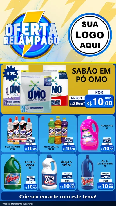 Modelo de Rede Social para Stories com o tema Oferta Relâmpago para Produtos de Limpeza