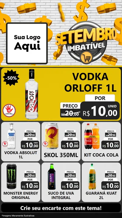 Modelo de Rede Social para Stories com o tema Setembro Imbatível para Distribuidora de bebidas