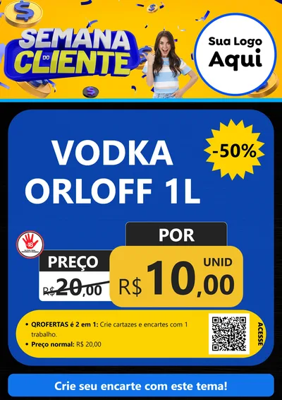 Modelo de Cartaz para Cartaz A4 Vertical com o tema Semana do Cliente para Distribuidora de bebidas