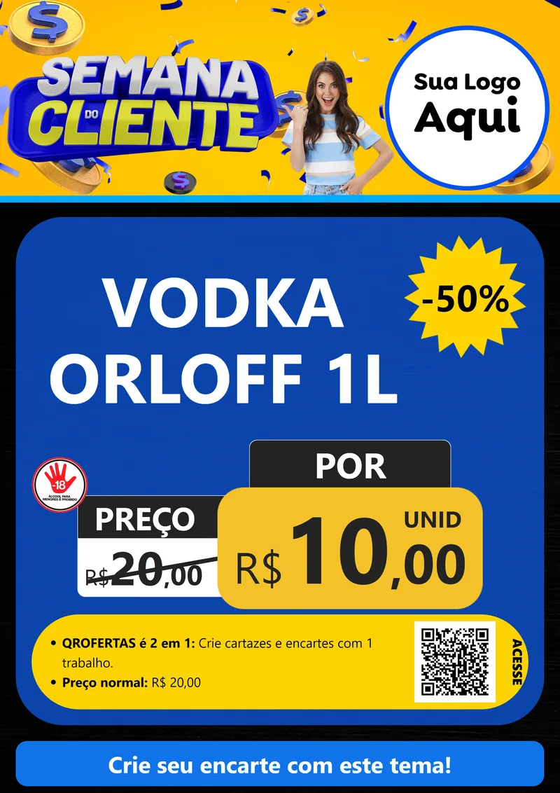 Modelo de Cartaz para Cartaz A4 Vertical com o tema Semana do Cliente para Distribuidora de bebidas