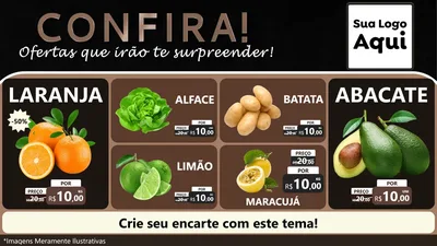 Modelo de TV para TV Horizontal com o tema Confira! Ofertas que irão te surpreender! para Hortifrúti