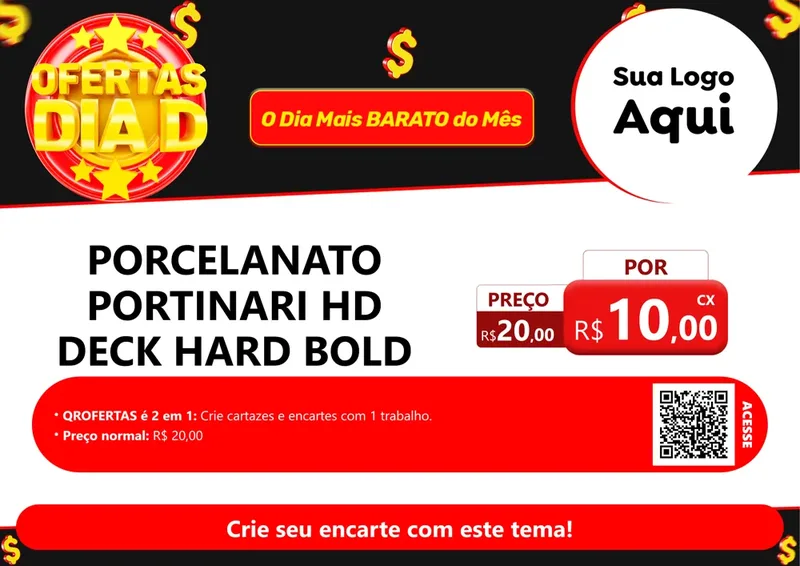 Modelo de Cartaz para Cartaz A4 Horizontal com o tema Dia D para Pisos e revestimentos