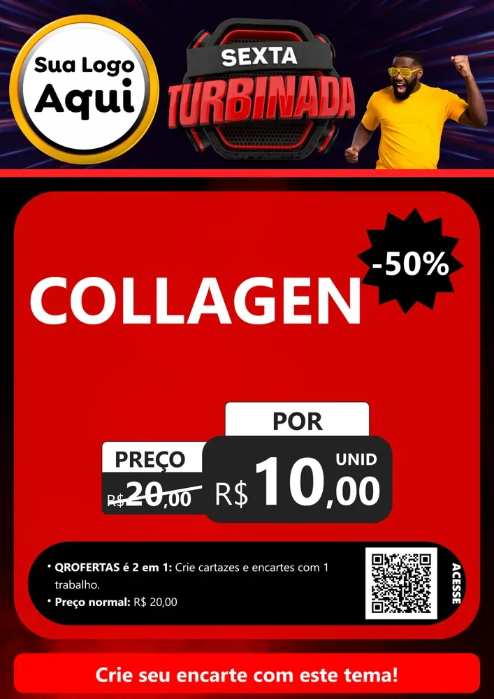 Modelo de Cartaz para Cartaz A4 Vertical com o tema Sexta Turbinada para Suplementos alimentares